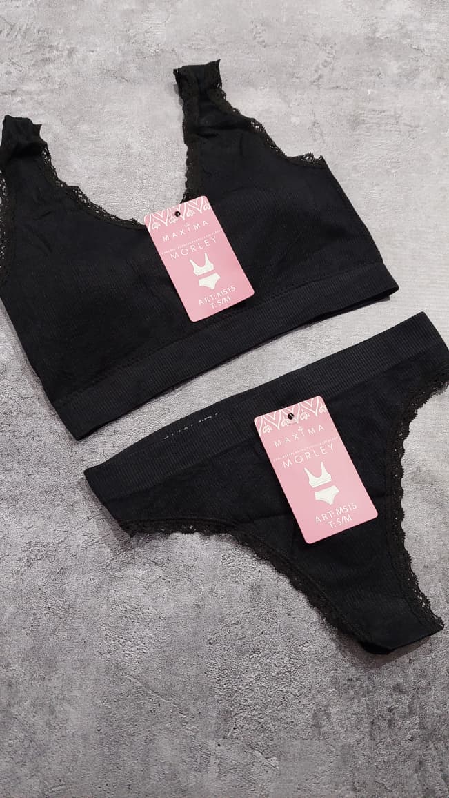 MAXIMA 515 CONJUNTO CORPIÑO BRETEL ANCHO COLALESS MORLEY CON PUNTILLA - Imagen 5