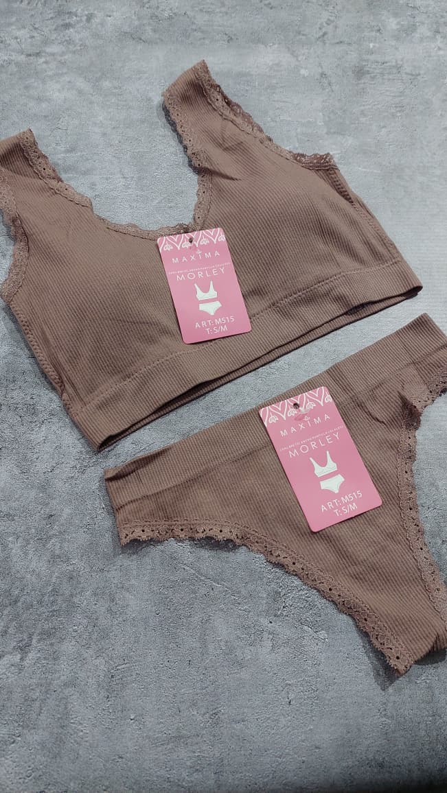 MAXIMA 515 CONJUNTO CORPIÑO BRETEL ANCHO COLALESS MORLEY CON PUNTILLA - Imagen 4