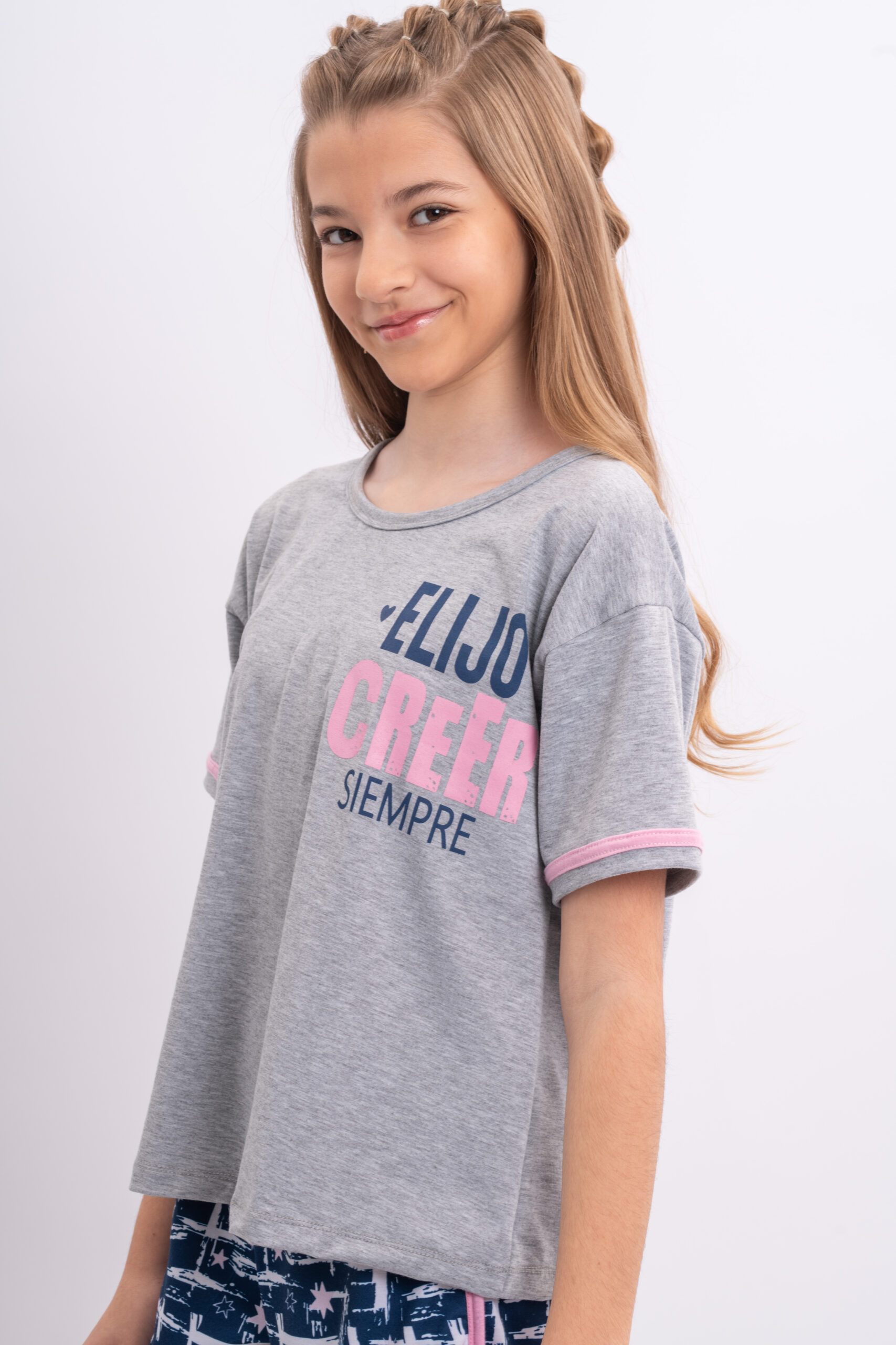 DOLCISIMA 1535NL PIJAMA TEEN REMERA Y SHORT ESTAMPADO CON VIVOS - Imagen 3