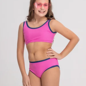 DOLCISIMA 867NP TOP Y BIKINI CON RIBETES A CONTRATONO