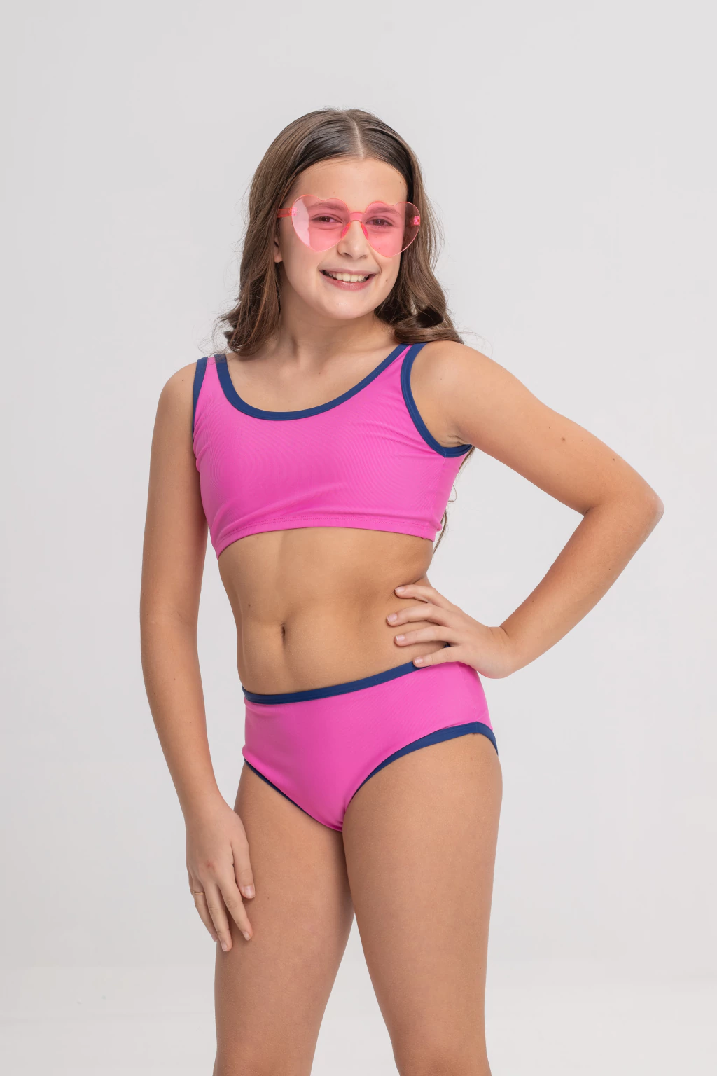 DOLCISIMA 867NP TOP Y BIKINI CON RIBETES A CONTRATONO