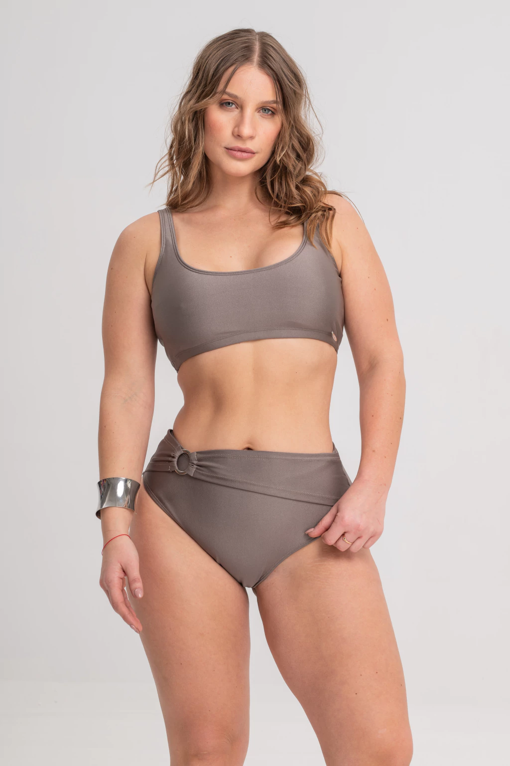 DOLCISIMA 899P TOP Y BIKINI ALTA CON RECORTE DRAPEADO Y ARGOLLA GIORGIA - Imagen 6