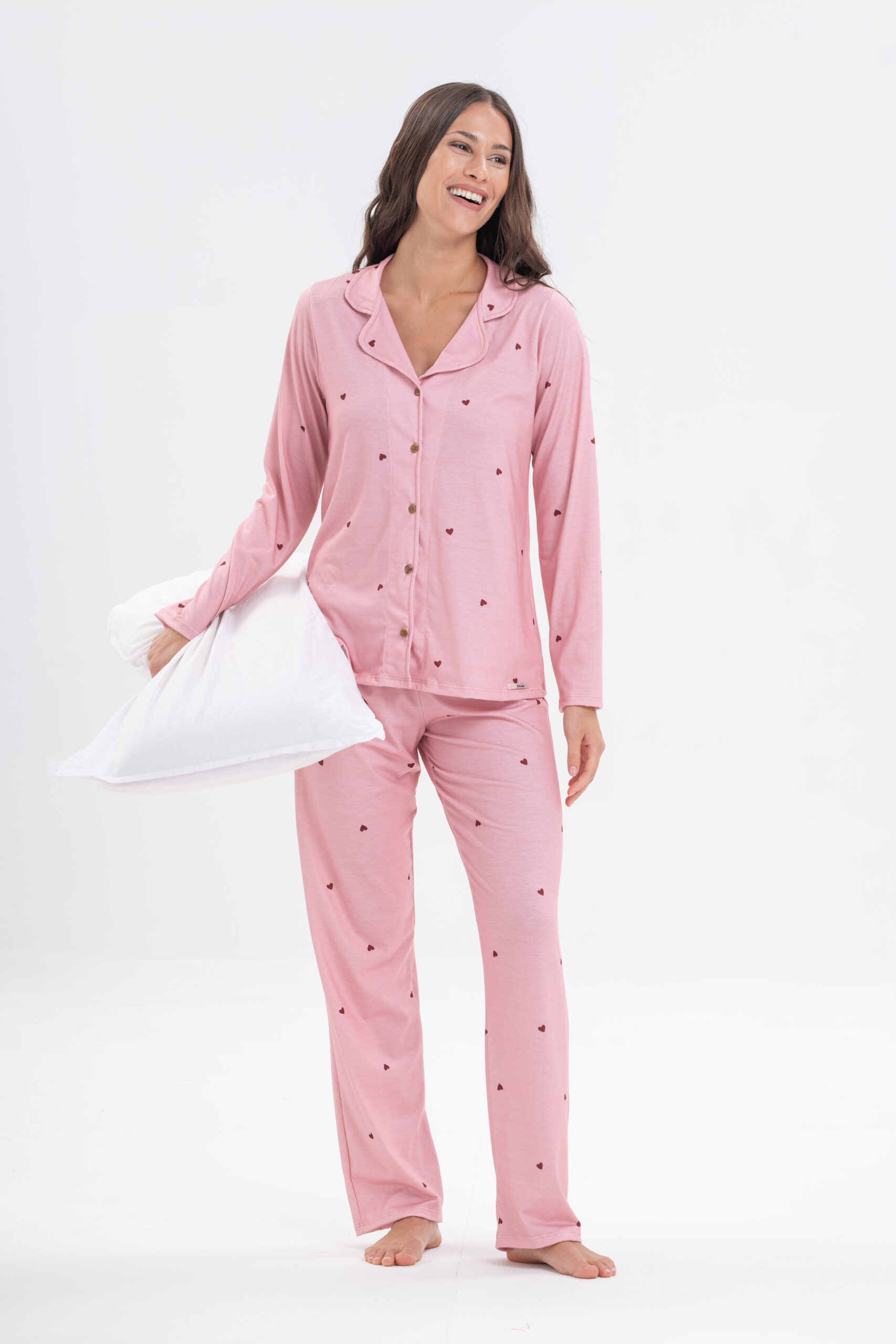 DOLCISIMA 1548L PIJAMA CAMISERO CORAZONES