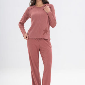 DOLCISIMA 1550L PIJAMA MORLEY PANTALON Y REMERA CON PESPUNTE