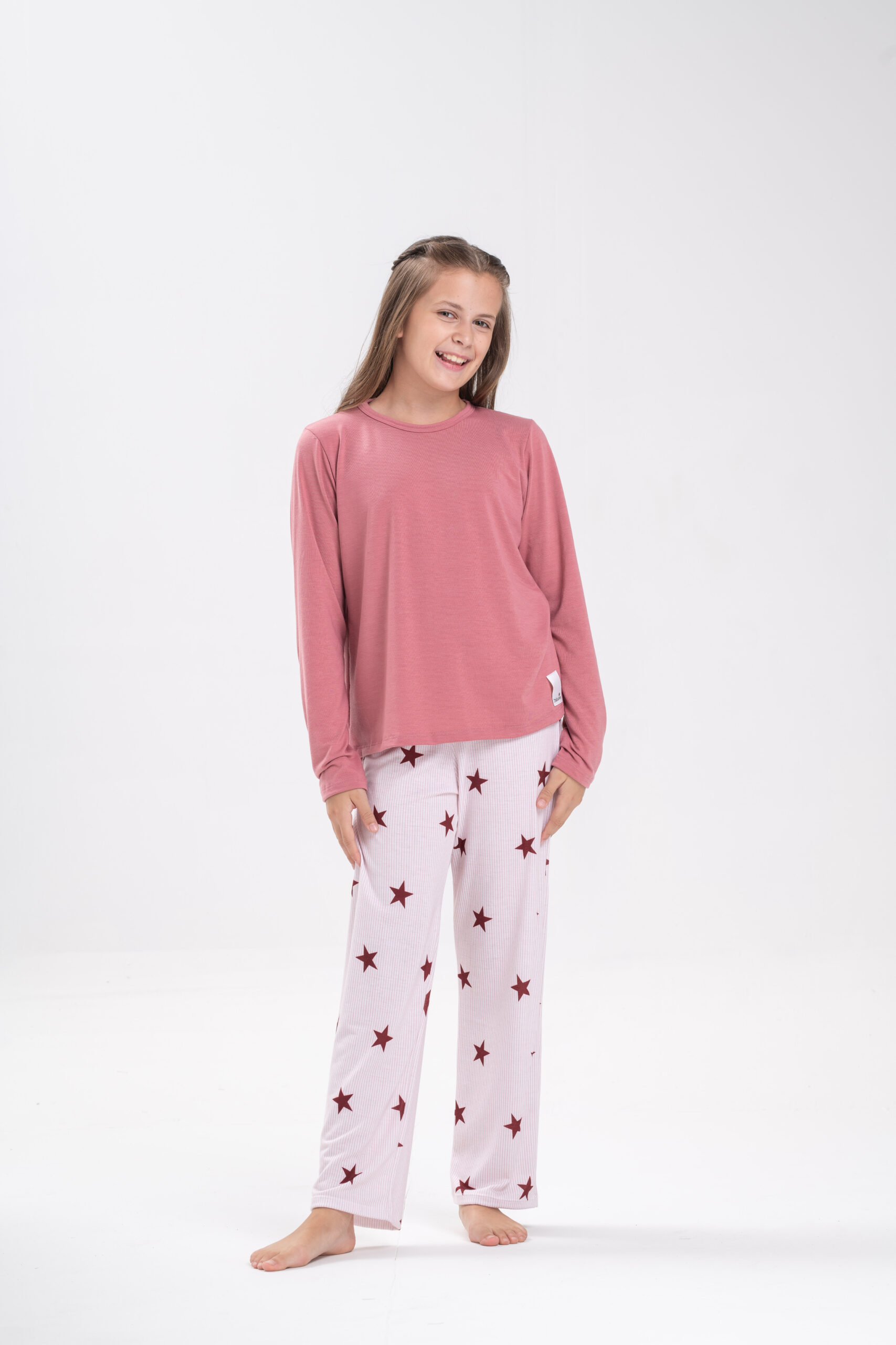 DOLCISIMA 1553NL PIJAMA PANTALON ESTAMPADO Y REMERA LISA - NIÑA/JUVENIL
