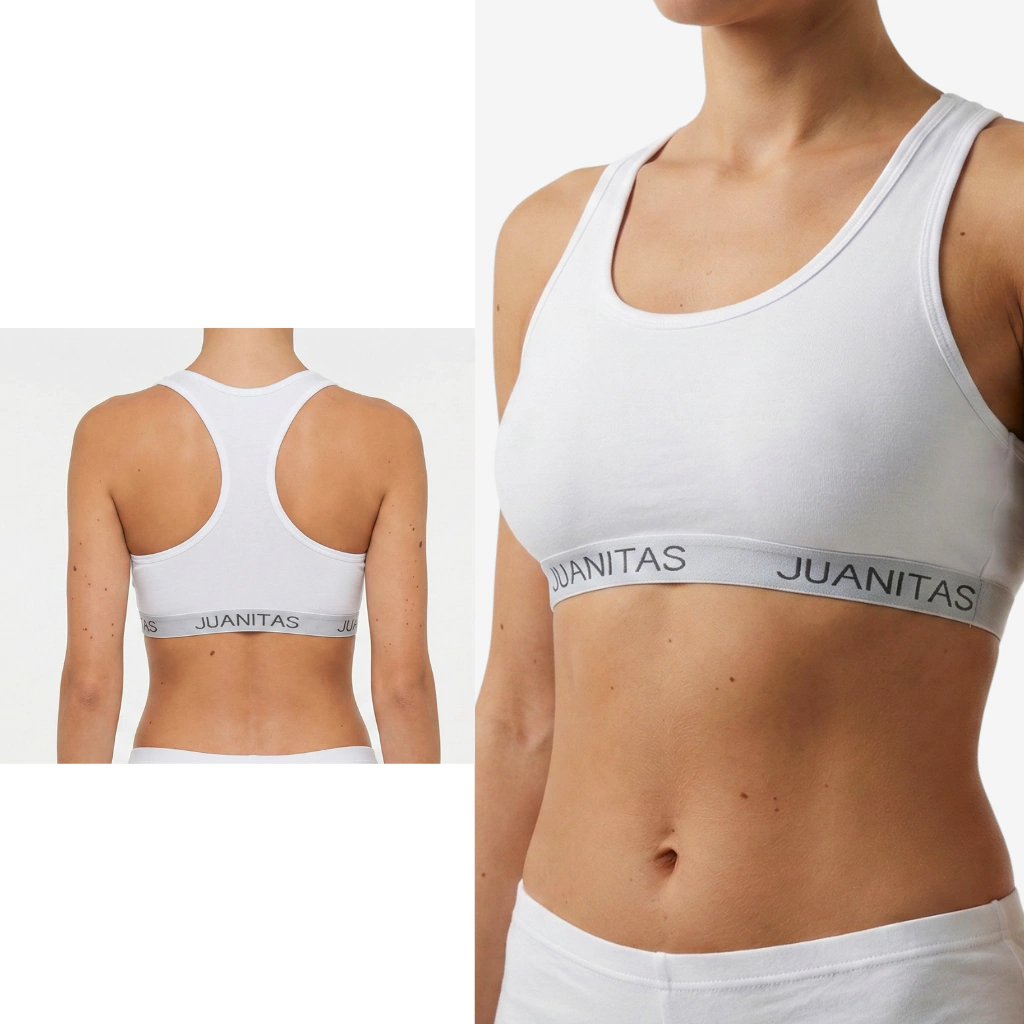 JUANITAS 201-401 CORPIÑO TOP DEPORTIVO CON ELASTICO PERSONALIZADO (Hasta el 110) - Imagen 2