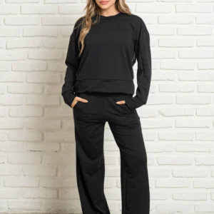 TRENDA L5603 SET CONJUNTO RUSTICO BUZO Y PANTALON CON CINTA ESTAMPADA