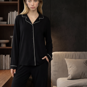 ANDRESSA P9081 PIJAMA MANGA LARGA ABOTONADO LISO