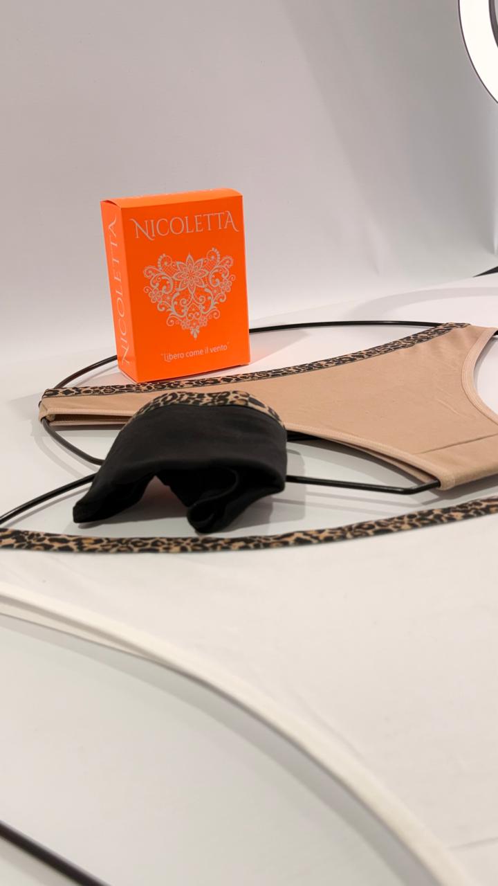 NICOLETA 1700 PACK X3 VEDETINA DE ALGODON Y LYCRA CON CINTURA ANIMAL PRINT - Imagen 2