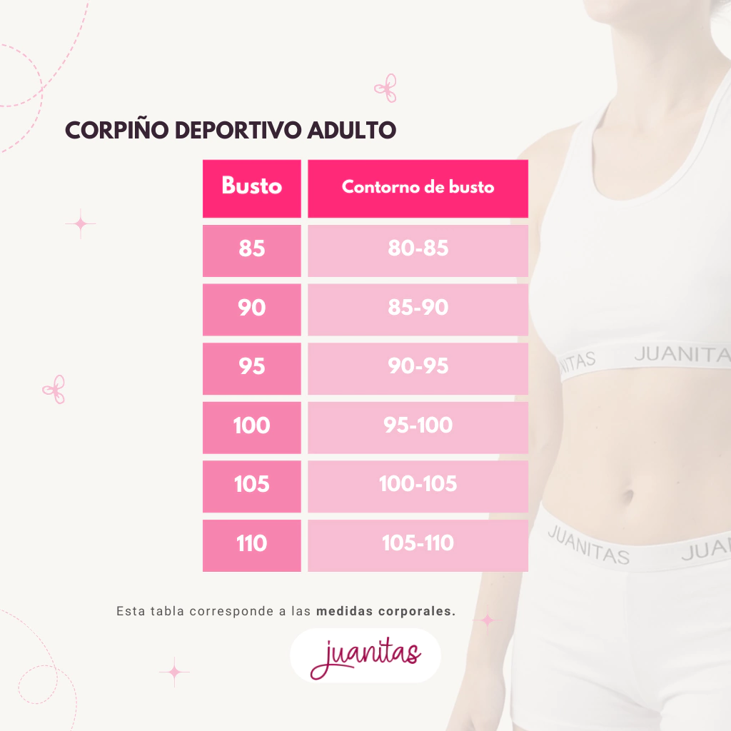 JUANITAS 201-401 CORPIÑO TOP DEPORTIVO CON ELASTICO PERSONALIZADO (Hasta el 110) - Imagen 4
