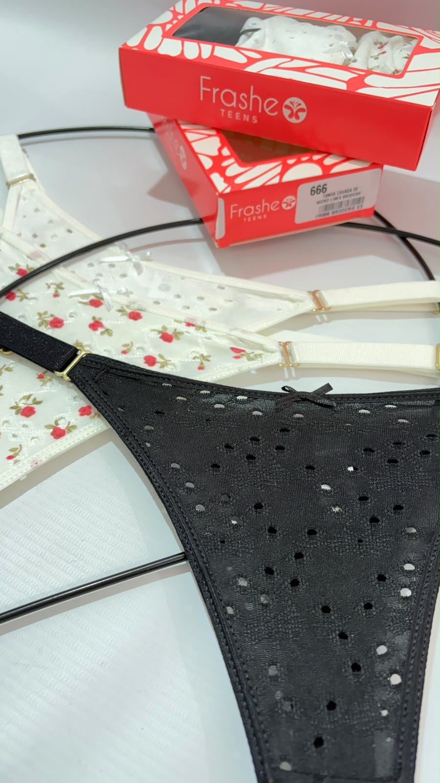 FRASHE 666 PACK X3 DE LESS REGULABLES DE BRODERIE - Talle unico - Imagen 2