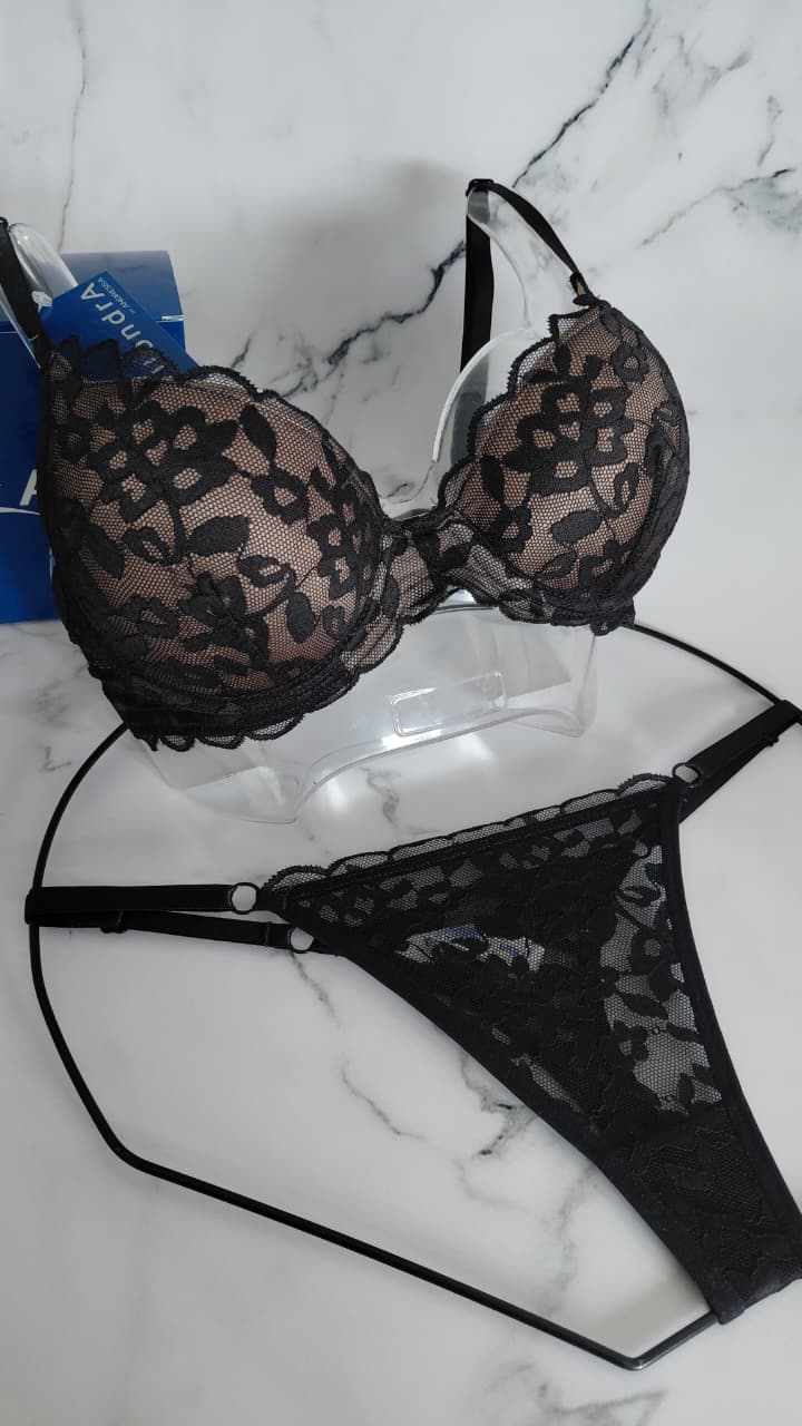 ANDRESSA A1279 CONJ. SOUTIEN SOFT CON ARO Y LESS REGULABLE DE PUNTILLA - Imagen 2