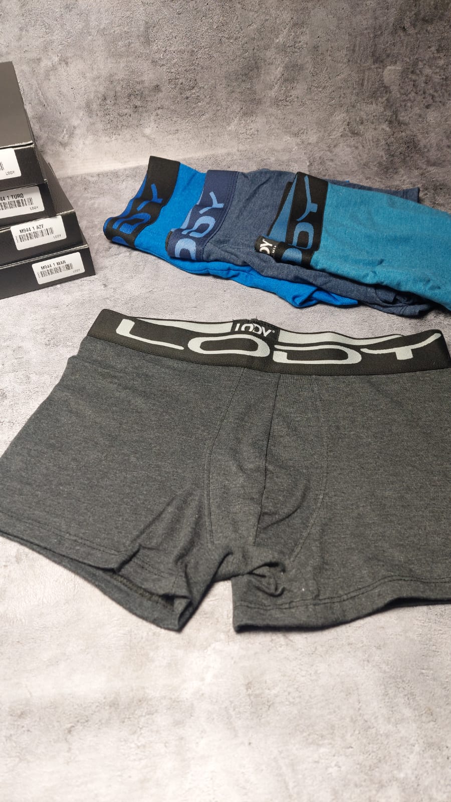 LODY MEN 944 BOXER DE ALGODON Y LYCRA EFECTO JASPEADO (Talle 5)